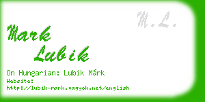 mark lubik business card
